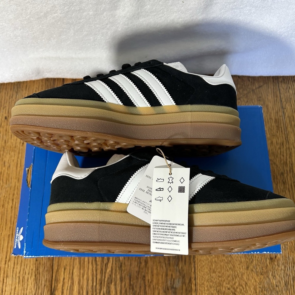 Adidas Womens Size 8 Black Gazelle Bold Low Top Platform IE0876 Athletic Shoes - Picture 6 of 8